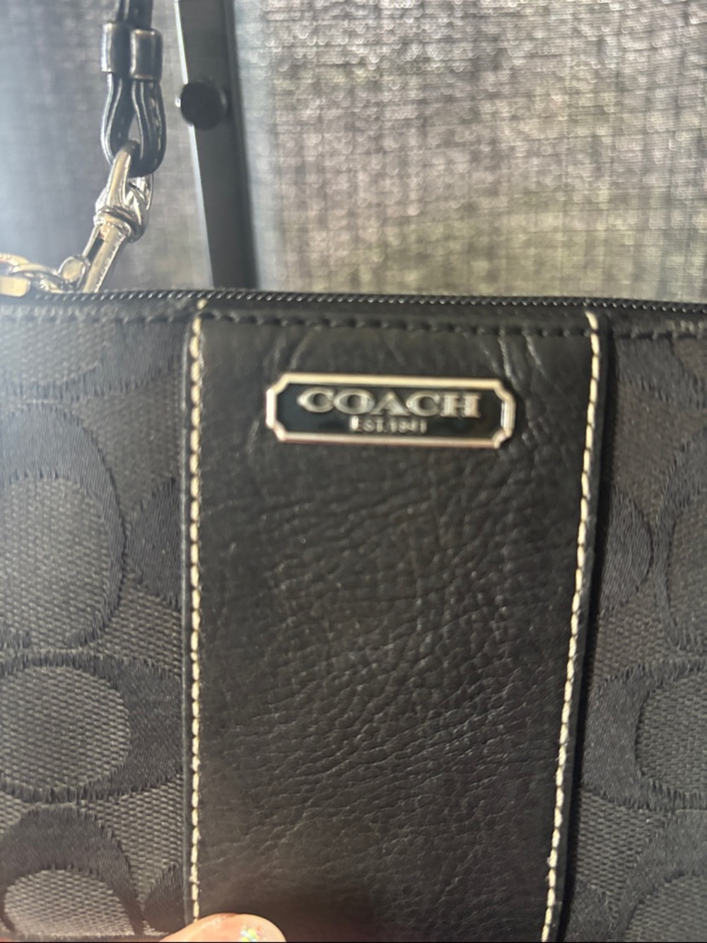 Coach Black Signature Canvas Crossbody Wristlet - Picture 4 of 14